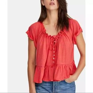 Free People NWT short sleeve blouse.